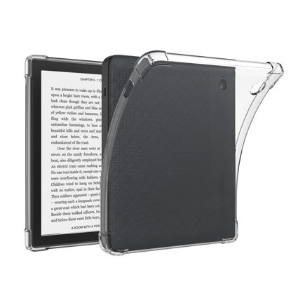 Picture of LaoShuSheng Slim Clear Case for 7" Kobo Libra Colour (Model N428) / Kobo Libra 2 (Model N418)- Ultra-thin Lightweight Transparent Flexible Soft Back Cover (Clear)