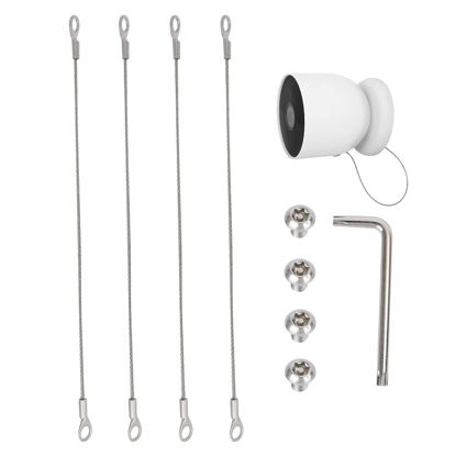 Picture of OYOCAM Anti Theft Security Chain Anti Drop Mount Compatible with Google Nest Cam Outdoor(Battery) Camera, 4 Pack (Cam Not Included)