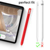 Picture of Ultra Thin Silicone Skin Cover Compatible with Apple Pencil 2nd Gen, Protective Silicone Case for iPad Pro 11 12.9 inch 2018 Pencil Case Shockproof Soft Silicone Sleeve(White+Lavender Purple)