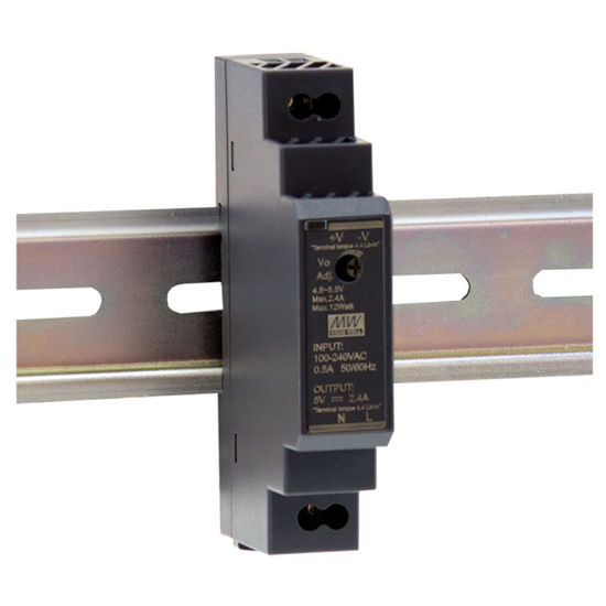 Picture of Mean Well HDR-15 Series HDR-15-24 15W Ultra Slim Step Shape DIN Rail (HDR-15-24)