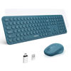 Picture of XTREMTEC Full Size 2.4G Wireless Keyboard Mouse Combo, Ultra Slim Silent Cute Computer Keyboard with USB Receiver for Windows, OS, PC, Mac, Tablet (Blue)