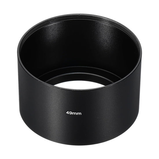 Picture of PATIKIL 49mm Lens Hood, Long Focus Frosted Surface Anti-Reflective Inside Hood for Camera Lens, Black for Nikon, for Fujifilm, for Pentax, for Leica