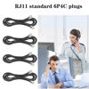 Picture of Yumiwoow 4Pack Telephone landline Extension Cord Cable Cord with Standard RJ-11 6P4C Plug (4Pack-3.3Ft-Black)