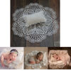 Picture of Newborn Photography Props Blanket Backdrop Photography for Babies Lace Backdrops Wrap Baby Boy Girl Photo Shoot Outfits (Round blanket set, White)