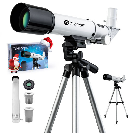 Picture of YUANZIMOO Telescope for Kids 50mm Aperture 360mm AZ Astronomical Portable Telescope for Adults Beginners with Upgraded Tripod White