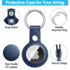 Picture of Meliya 4 Pack Air Tag Keychain for Apple Airtags Holder, Leather Airtags Case Tracker Cover, Airtag Key Ring Compatible with Apple AirTag (Black+Brown+Navy Blue+Grey)