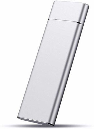 Picture of Portable 2TB External Solid State Drive, Hard Drive USB3.1 Type C Portable Solid State Drive 2000GB Compatible with Mac, PC, Desktop, Laptop, MacBook (2tb, Silver)
