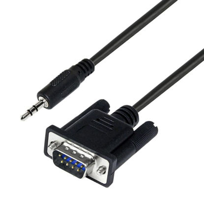 Picture of Qaoquda DB9 9 Pin Male to 3.5mm Male Plug Serial Cable RS232 to 1/8 inch Conversion Cable Cord- 6FT/1.8M