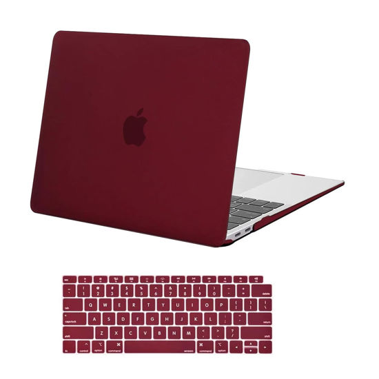 Picture of MOSISO Compatible with MacBook Air 13 inch Case 2022 2021 2020 2019 2018 Release A2337 M1 A2179 A1932 Touch ID, Plastic Hard Shell Case & Keyboard Cover for MacBook Air 13.3 inch Case, Marsala Red