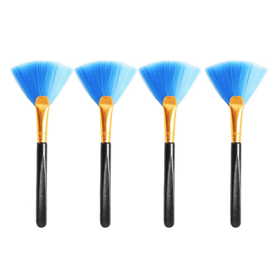 Picture of PZRT 4PCS Super Soft Cleaning Fan Brush Fibre Blue 12.5cm Cleaning Computer Keyboard Dust Lens Mobile Phone Razor Cleaning Brush Display Electronics Crevice Cleaning