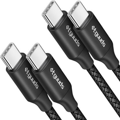 Picture of etguuds USB C to USB C Cable 2ft, 2-Pack 60W USBC to USBC Cord, Type C to C Charger Cable Fast Charging for iPhone 16 15 Pro Max Plus, for Samsung Galaxy S24 S23 S22, for MacBook/iPad, Pixel