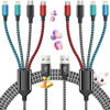 Picture of Multi Charging Cable,4 in 1 Charging Cable Charging Cables for Multiple Devices Nylon Braided Universal Charger Phone Charger Cord with 2 IP/USB-C/Micro USB Port for Cellphone/Tablets/More(2Pack 5FT)
