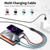 Picture of Multi Charging Cable,4 in 1 Charging Cable Charging Cables for Multiple Devices Nylon Braided Universal Charger Phone Charger Cord with 2 IP/USB-C/Micro USB Port for Cellphone/Tablets/More(2Pack 5FT)