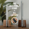 Picture of COREMINDED Adjustable Vertical Laptop Stand for Desk, MacBook Stand Laptop Holder, MacBook Pro Stand, Laptop Stand Vertical MacBook Pro Dock, Wood Mac Stand, MacBook Air Stand Laptop Dock (Solid Oak)