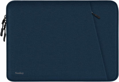 Picture of 15.6 inch Laptop Sleeve Case, Shockproof Protective Computer Sleeve Cover with Accessories Pocket, Water Resistant Traveling Carrying Laptop Bag Compatible for MacBook Dell HP Acer Lenovo, Dark Blue