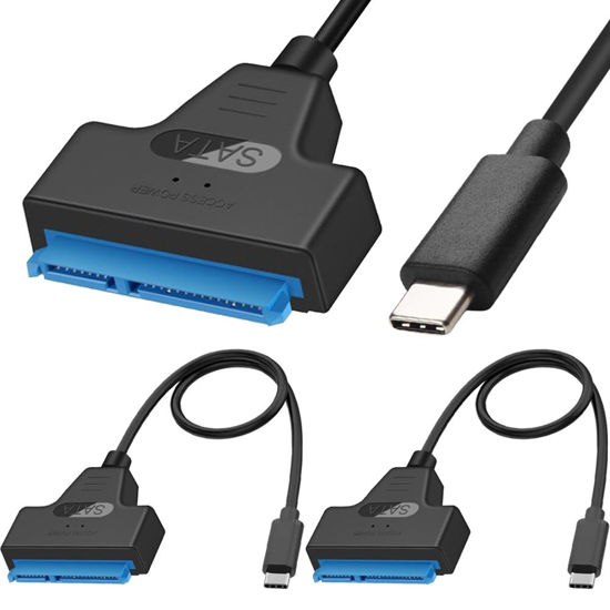 Picture of DKARDU USB C to SATA Adapter, 10Gbps USB 3.1 Gen 2 Type-C Male to 2.5'' SATA III Hard Driver Converter Adapter, External Connector for 2.5inch HDD, SSD Data (2 Pack)