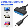 Picture of DKARDU USB C to SATA Adapter, 10Gbps USB 3.1 Gen 2 Type-C Male to 2.5'' SATA III Hard Driver Converter Adapter, External Connector for 2.5inch HDD, SSD Data (2 Pack)
