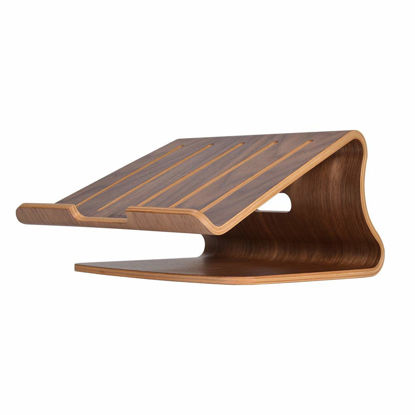 Picture of SAMDI Wood Laptop Stand for Desk,Laptop Holder Stand,Wooden Cooling Computer Holder,Suitable for Most laptops Heat Dissipation Shelf (Walnut)