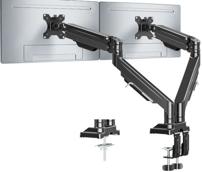 Picture of MOUNT PRO Dual Monitor Stand for Two Screens up to 43 Inch, Heavy Duty Ultrawide Double Monitor Arm Holds up to 33lbs Each, Premium Adjustable Computer Monitor Mount for 2 Monitors, VESA Desk Mount