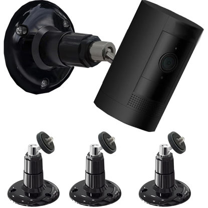 Picture of 3 Pack Wall Mount for Ring Stick Up Cam and Indoor Cam(1st Gen), 360 Degree Swivel Adjustable Mounting Bracket for Ring /Arlo /Wyze Security Camera, Black
