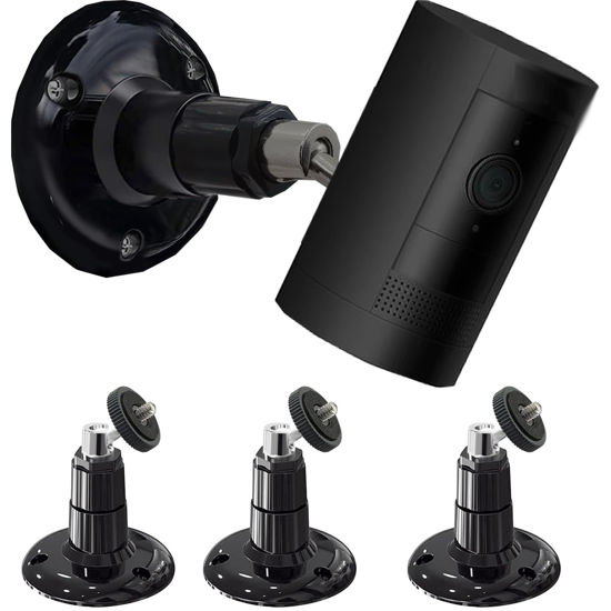 Picture of 3 Pack Wall Mount for Ring Stick Up Cam and Indoor Cam(1st Gen), 360 Degree Swivel Adjustable Mounting Bracket for Ring /Arlo /Wyze Security Camera, Black