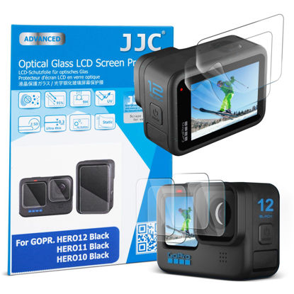 Picture of JJC 2 Pack Lens Screen Protector for GoPro HERO 12 11 10 Black Camera, 6 pcs Anti-Fingerprint Anti-Scratch Anti-Bubble - 9H Hardness 2.5D Rounded Edges Tempered Glass Screen Film Protector
