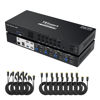 Picture of TESmart USB 3.0 HDMI KVM Switch 3 Monitors 4 Computers 4K@60Hz, Headset, Audio&Microphone, EDID emulators, Hotkey Switch, Wired Network, Rack-Ears, 4 Port Triple Monitor KVM Switch with All Cables