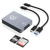 Picture of CFexpress Type A/SD Dual Slot Card Reader USB C, 10Gpbs USB3.2 Gen 2, Compatible with CFexpress Type A Card/SD Memory Card, Aluminum CFexpress Memory Card Adapter with USB C to USB C/USB A Cable