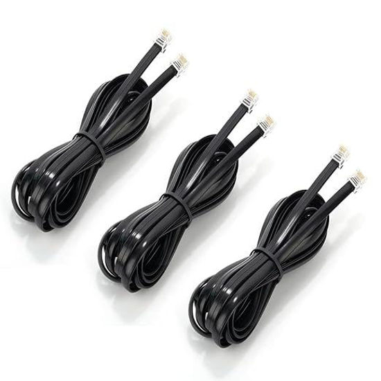 Picture of Seefeful Telephone landline Extension Cord Cable, with Standard RJ-11 6P4C Plug (10Ft-3Pack)
