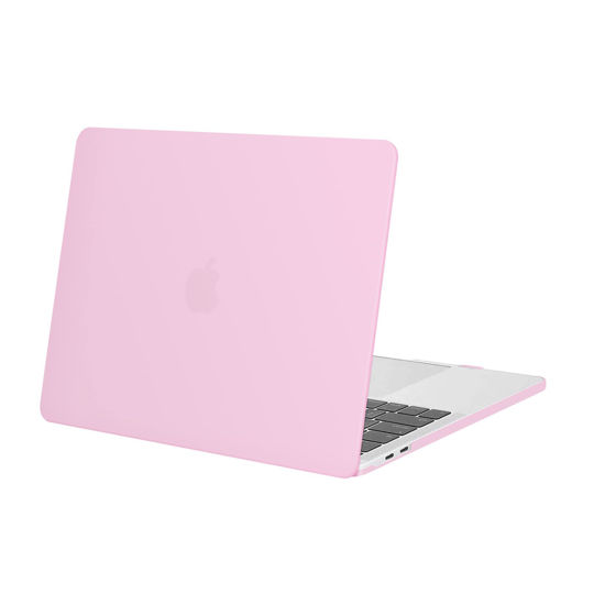 Picture of MOSISO Compatible with MacBook Pro 13 inch Case M2 2024, 2023, 2022-2016 A2338 M1 A2251 A2289 A2159 A1989 A1708 A1706 with/Without Touch Bar, Plastic Hard Shell Case Cover, Clear Pink
