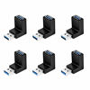 Picture of ELUTENG 90 Degree USB Adapter 6 Pack Right Angle USB 3.0 Adapter USB Male to Female UP Down/Left Right Connector L Shaped USB Extension Adapter for PC, Laptop, USB A Charger and More