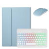 Picture of kaidisen Backlit keyboard for iPad 9th 8th 7th Generation iPad Air 3rd Gen/iPad Pro 10.5 Keyboard Case with Mouse, Detachable Backlight Color Keyboard Case,Mist Blue+White