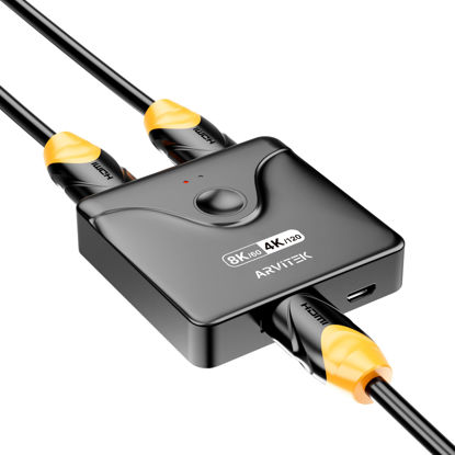 Picture of Arvitek 8K HDMI 2.1 Switch 2 in 1 Out, 4K@120Hz HDMI Switcher, 2 Computers Share 1 Monitor Switch HDMI Hub Compatible with Xbox, PS5/4/3, Fire Stick, Roku