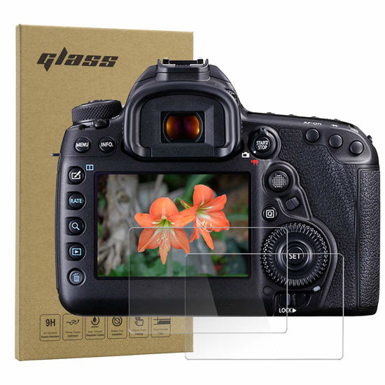 Picture of Macolink Screen Protector compatible with Canon EOS 5D Mark IV 5D4 5DSR 5DS Anti-scratches Tempered Glass Camera LCD Protector Film (2 Pack)