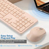Picture of Wireless Keyboard and Mouse Combo, Quiet and Soft 2.4G Full-Size Computer Keyboard and Ergonomic Wireless Mouse for Windows, Mac Desktop/Laptop/PC/PS, Pink