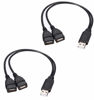 Picture of Adaptermvp USB 2.0 Adapter, Dual USB Female Jack Y Splitter Charger Cable (2 Pack) for Laptop/Tablet/Smartphone Data Transmission/Charging