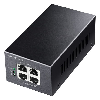Picture of Cudy 2 Channel Gigabit PoE Injector, 10/100/1000Mbps, 2 Gigabit Input, 2 PoE Output, 2 x 30 watts PoE Adapter, Wall-Mount, Comply with 802.3at / 802.3af, 48V