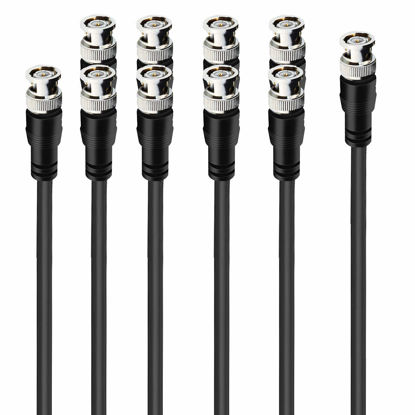 Picture of JOINSI 5-Pack 5ft BNC Male to BNC Male Jumper 75-Ohm Cable Extension Connector for CCTV DVR to TV System