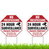 Picture of 2PC Video Surveillance Sign with Stake, 13 Inches by 13 Inches - Corrugated Plastic - Warning Home Security Signs for Outdoor Yard - No Trespassing Private Property