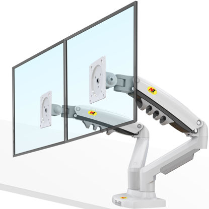 Picture of NB North Bayou Dual Monitor Desk Mount Stand Full Motion Swivel Computer Monitor Arm for Two Screens 17-27 Inch with 4.4~19.8lbs Load Capacity for Each Display F160-W