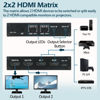 Picture of HDMI Matrix 2x2, HDMI Matrix Switch 2 in 2 Out Switcher Splitter Box with IR Remote Control, Support Ultra 4K@60Hz YUV 4:2:0, 4K@30Hz, 3D, 1080P，HDMI 1.4, HDCP 1.4