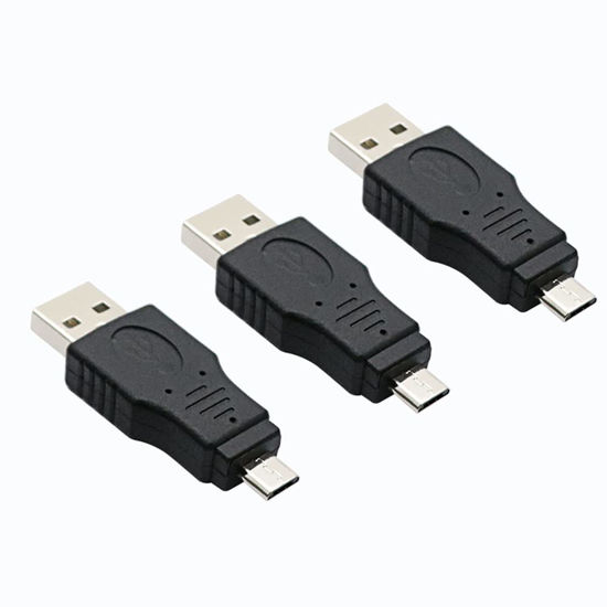 Picture of rgzhihuifz USB 2.0 Adapter A Male to Micro Male Black (3 Pack) USB a male to micro male adaptor