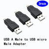 Picture of rgzhihuifz USB 2.0 Adapter A Male to Micro Male Black (3 Pack) USB a male to micro male adaptor