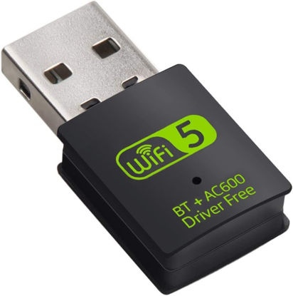 Picture of USB WiFi Bluetooth Adapter, 600Mbps Dual Band 2.4/5Ghz Wireless Network External Receiver, Mini WiFi Dongle for PC/Laptop/Desktop