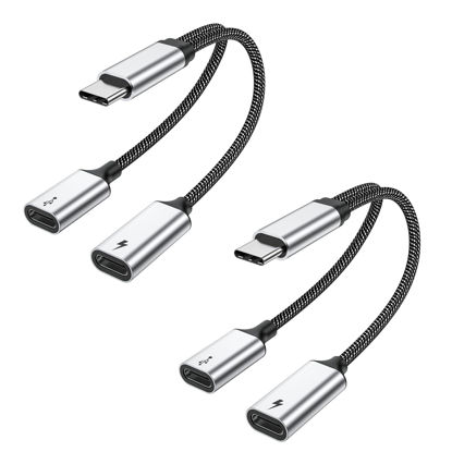 Picture of MOGOOD USB C Splitter USB C to USB C Female Adapter USB Y Splitter Cable(NOT for Monitor)USB C Male to 2USB-C Female Cord Double USB C Port Hub USB C Charging Split Adapter for Mac,Xbox One,PS5,Laptop