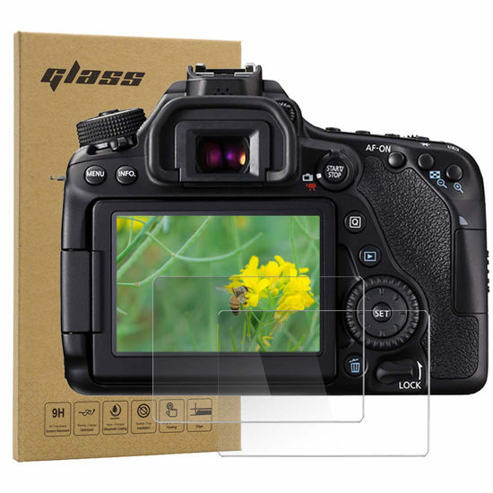 Picture of Macolink Tempered Glass Screen Protector for Canon EOS 90D 80D 70D T7i(800D) T6s(760D) T6i(750D) T5i(700D) T4i(650D) 7D Mark II(7D2) 8000D -(2 Pack)