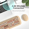 Picture of MOFII Wireless Keyboard and Mouse Combo, 2.4G Retro Typewriter Wireless Keyboard with Number Pad and Optical Ambidextrous Wireless Mouse for PC/Computer/Laptop/Desktop/Mac (Milk Tea Colorful)