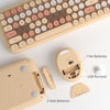 Picture of MOFII Wireless Keyboard and Mouse Combo, 2.4G Retro Typewriter Wireless Keyboard with Number Pad and Optical Ambidextrous Wireless Mouse for PC/Computer/Laptop/Desktop/Mac (Milk Tea Colorful)