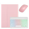 Picture of kaidisen Backlit Keyboard for Galaxy Tab S6 Lite 10.4" 2024/2022/2020 Keyboard Case with Mouse, Detachable Backlight Color Keyboard Case,Pink+White