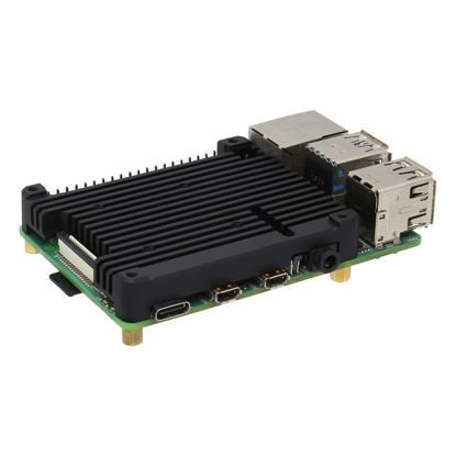 Picture of Geekworm 11mm Thickness Embedded Heatsink (P165-B) for Raspberry Pi 4, Armor Aluminum Radiator Compatible with Raspberry Pi 4 Model B Computer and Pi 4 Expansion Board Support POE Extension
